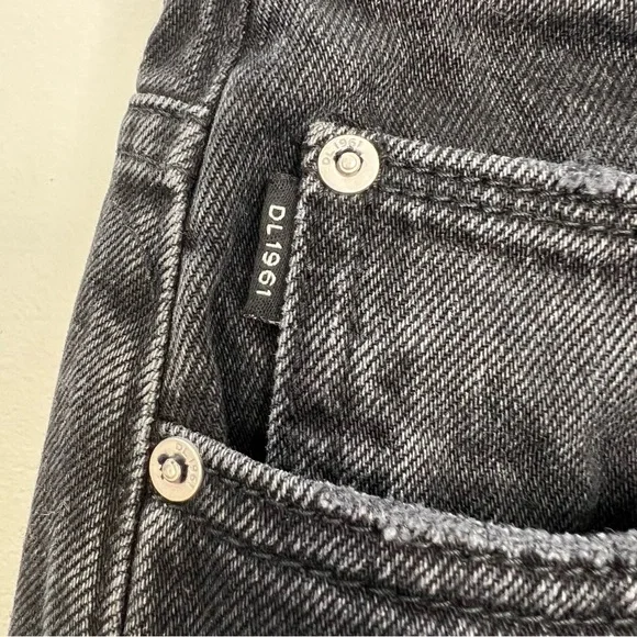 NWT DL1961 premium denim Hepburn wide leg high rise ankle jeans in Lark black 26 - Picture 10 of 17